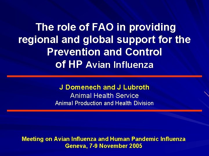 The role of FAO in providing regional and