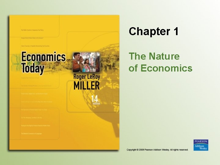 Chapter 1 The Nature of Economics 