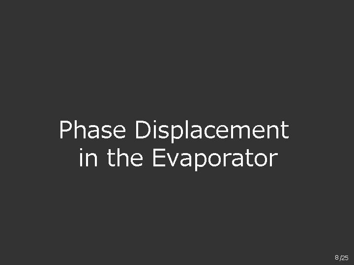Phase Displacement in the Evaporator 8 /25 