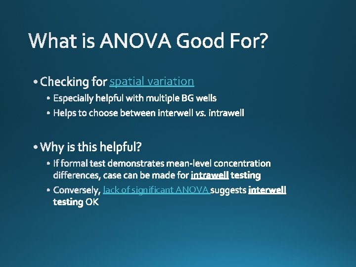 spatial variation lack of significant ANOVA 