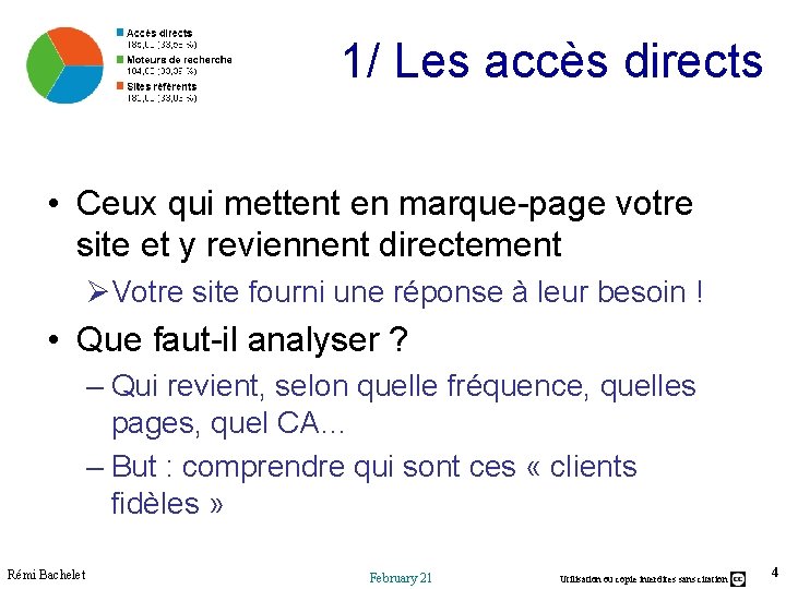 1/ Les accès directs • Ceux qui mettent en marque-page votre site et y