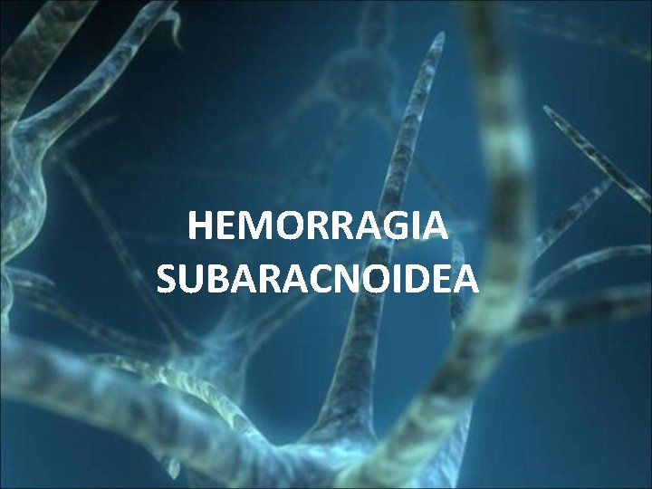 HEMORRAGIA SUBARACNOIDEA 