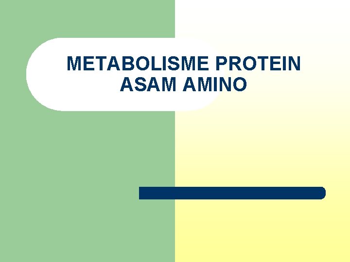 METABOLISME PROTEIN ASAM AMINO 