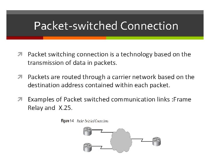Packet-switched Connection Packet switching connection is a technology based on the transmission of data