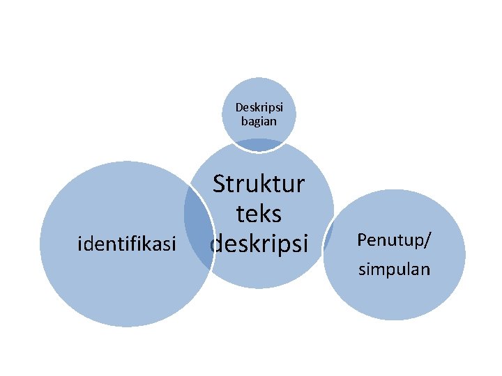 Deskripsi bagian identifikasi Struktur teks deskripsi Penutup/ simpulan 