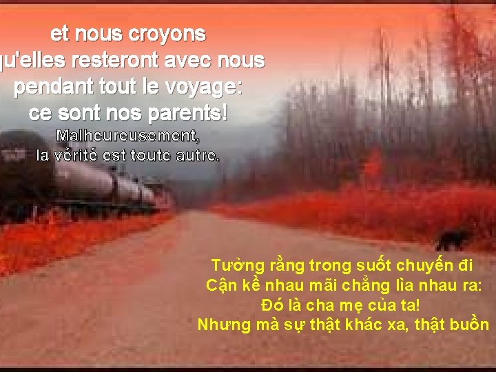 et nous croyons qu'elles resteront avec nous pendant tout le voyage: ce sont nos