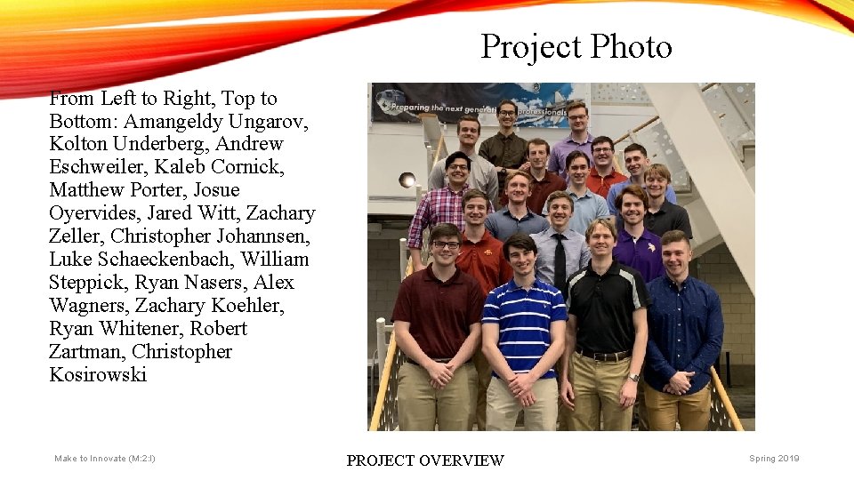 Project Photo From Left to Right, Top to Bottom: Amangeldy Ungarov, Kolton Underberg, Andrew Project Photo From Left to Right, Top to Bottom: Amangeldy Ungarov, Kolton Underberg, Andrew
