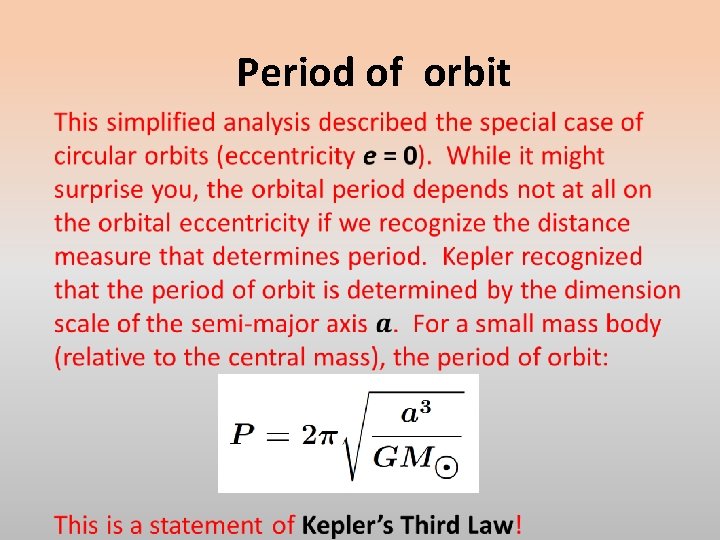 Period of orbit 