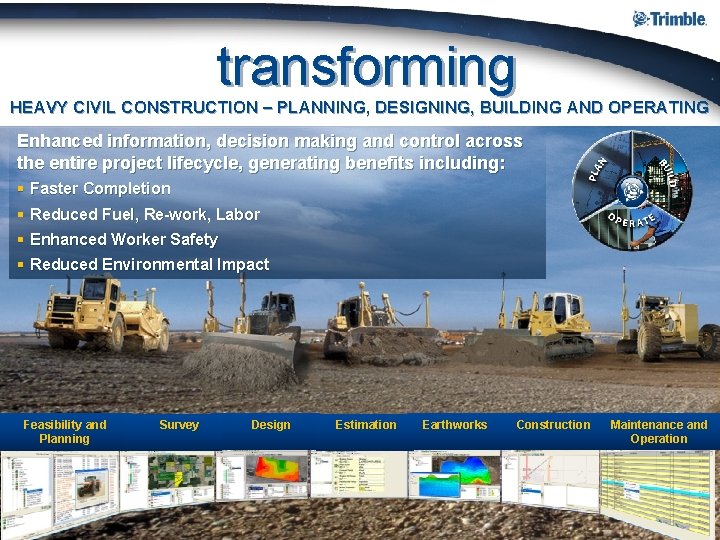 transforming HEAVY CIVIL CONSTRUCTION – PLANNING, DESIGNING, BUILDING AND OPERATING Enhanced information, decision making