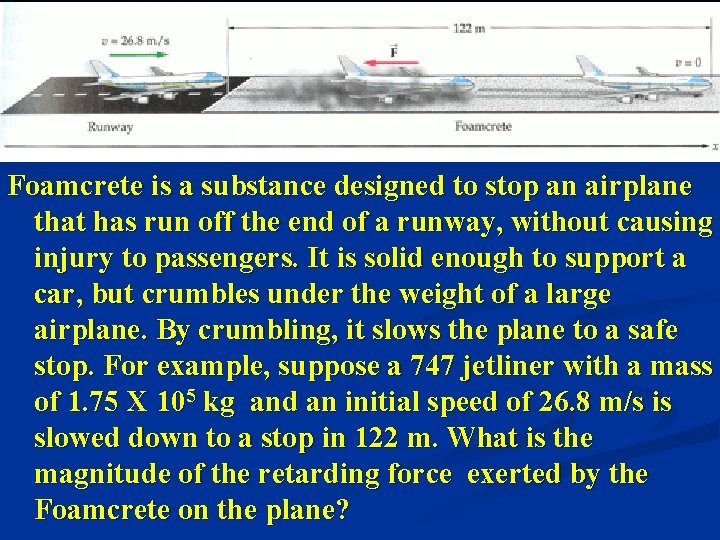 Foamcrete is a substance designed to stop an airplane that has run off the Foamcrete is a substance designed to stop an airplane that has run off the