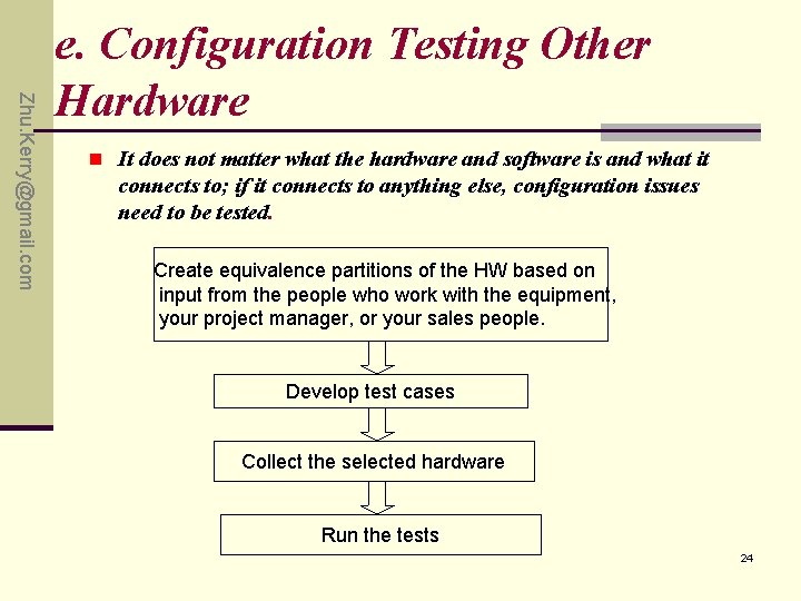 Zhu. Kerry@gmail. com e. Configuration Testing Other Hardware n It does not matter what Zhu. Kerry@gmail. com e. Configuration Testing Other Hardware n It does not matter what