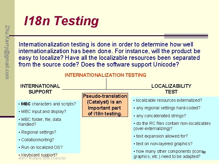 Zhu. Kerry@gmail. com I 18 n Testing Internationalization testing is done in order to Zhu. Kerry@gmail. com I 18 n Testing Internationalization testing is done in order to