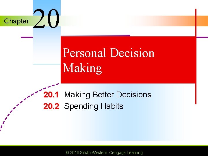 Chapter 20 Personal Decision Making 20. 1 Making Better Decisions 20. 2 Spending Habits