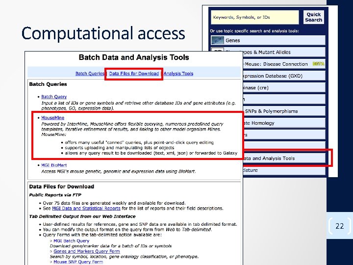 Computational access 22 