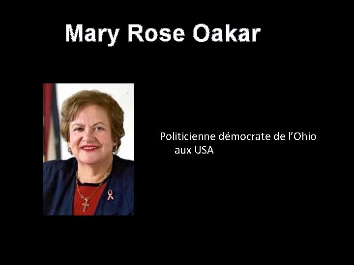 Mary Rose Oakar Politicienne démocrate de l’Ohio aux USA 