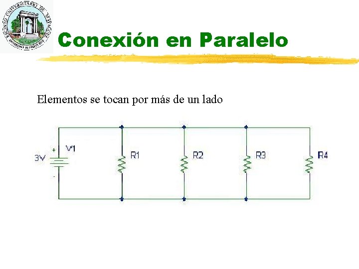 Conexión en Paralelo Elementos se tocan por más de un lado 