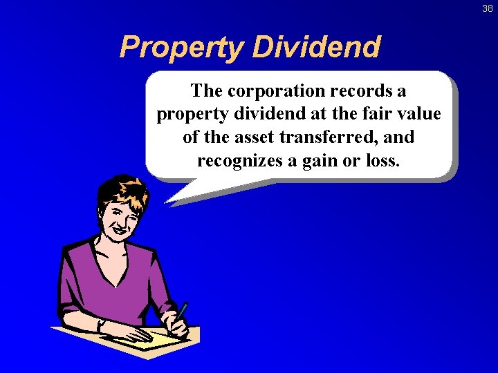 38 Property Dividend The corporation records a property dividend at the fair value of