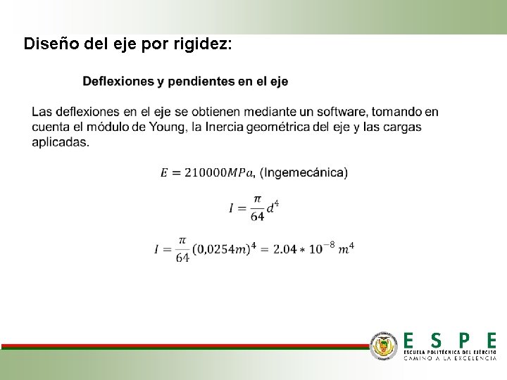 Diseño del eje por rigidez: cilíndricos parabólicos 