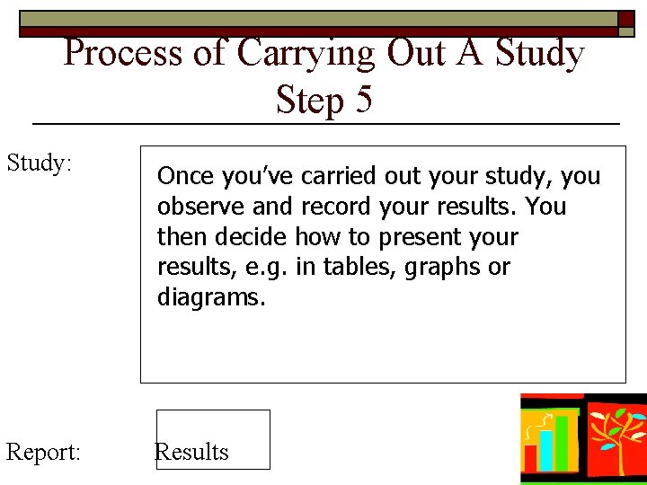 Process of Carrying Out A Study Step 5 Study: Once you’ve carried out your