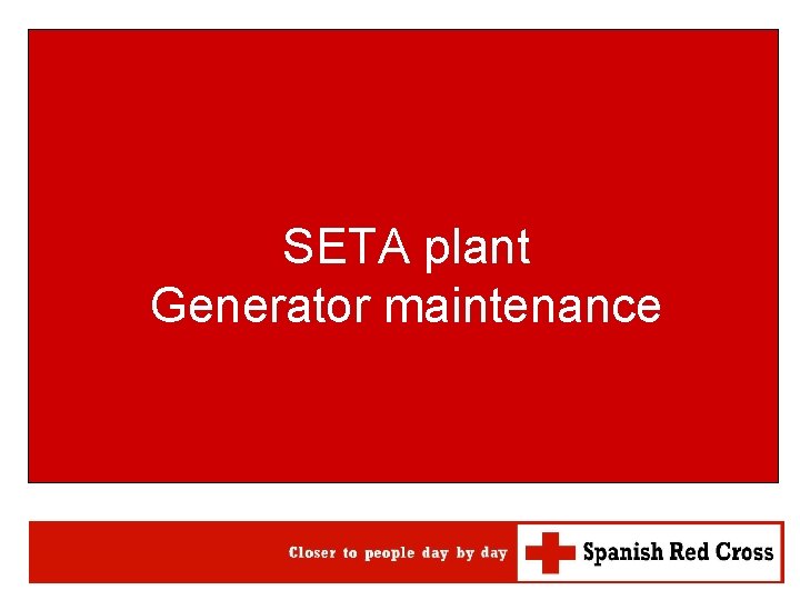 ERU WATSAN MOD. 15 SETA plant Generator maintenance 