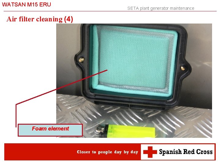 WATSAN M 15 ERU Air filter cleaning (4) Foam element SETA plant generator maintenance