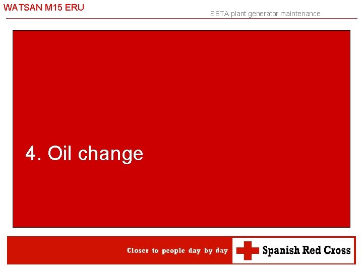 WATSAN M 15 ERU 4. Oil change SETA plant generator maintenance 
