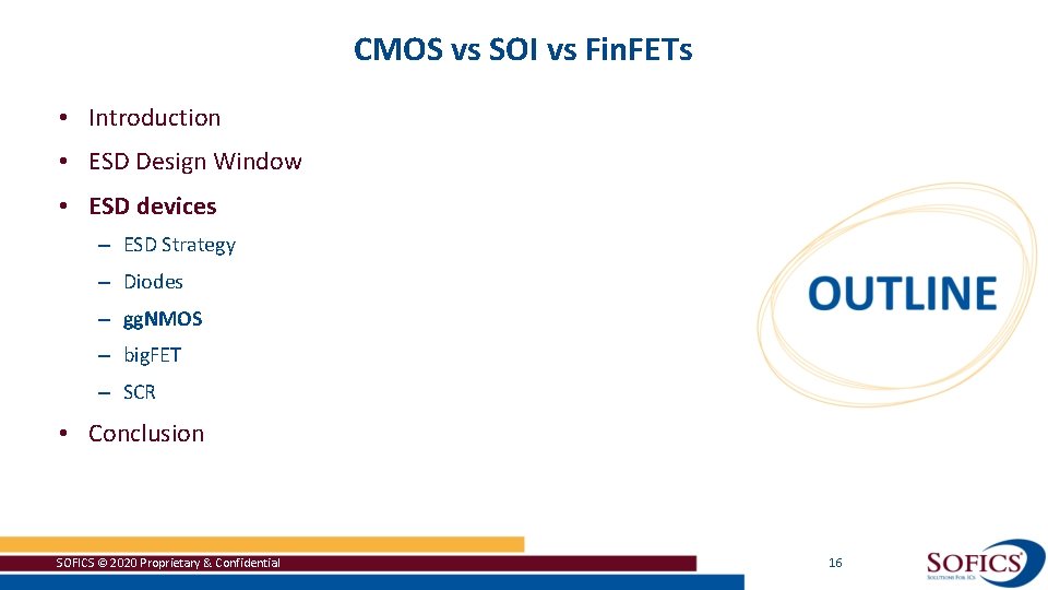 CMOS vs SOI vs Fin. FETs • Introduction • ESD Design Window • ESD