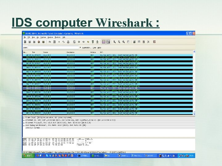 IDS computer Wireshark : 