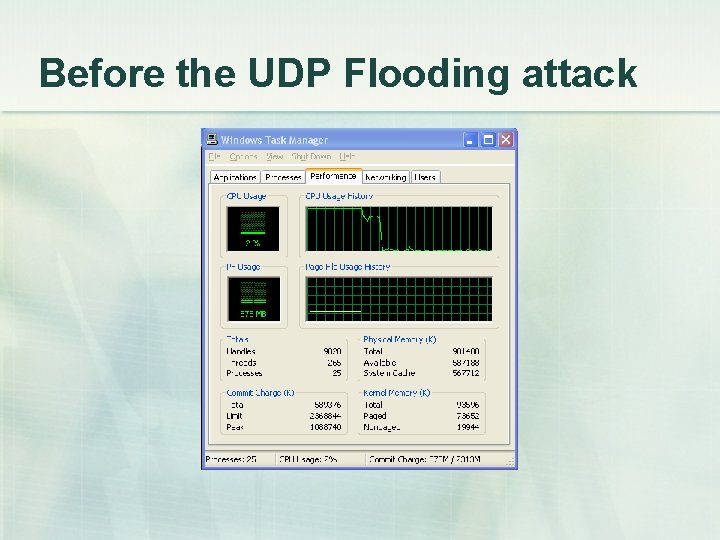 Before the UDP Flooding attack 