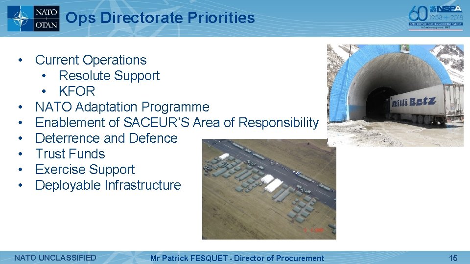 Ops Directorate Priorities • Current Operations • Resolute Support • KFOR • NATO Adaptation