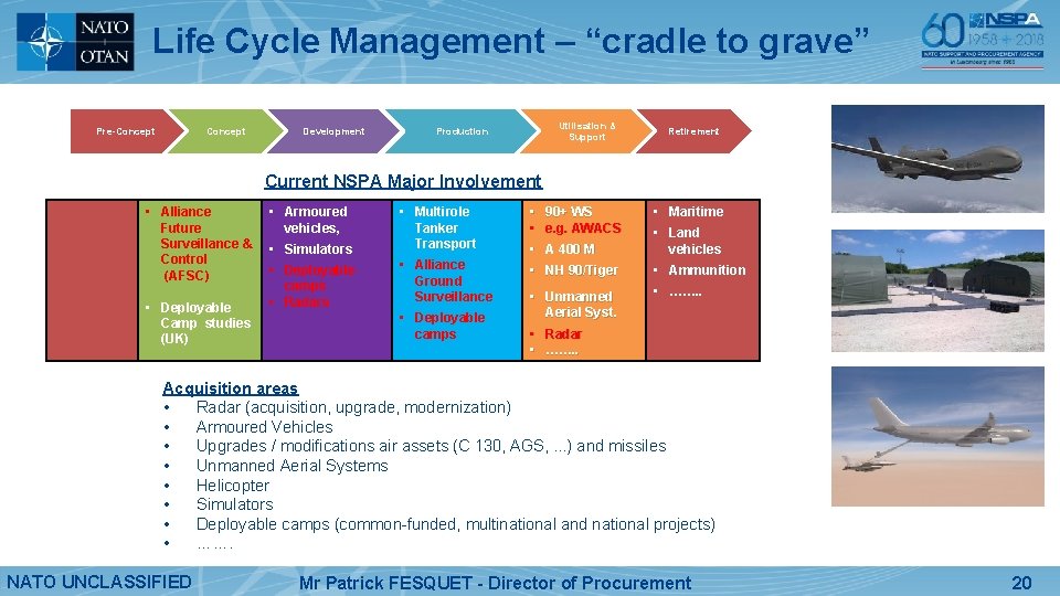 Life Cycle Management – “cradle to grave” Pre-Concept Development Utilisation & Support Production Retirement