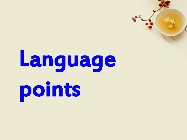 Language points 