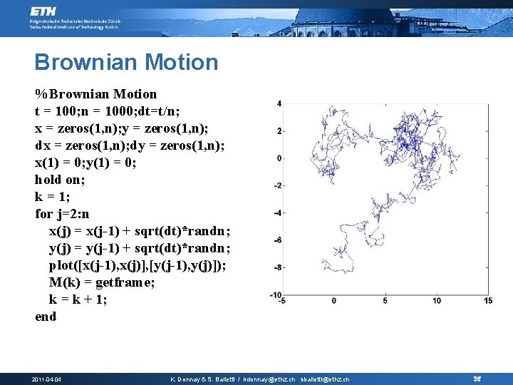 Brownian Motion %Brownian Motion t = 100; n = 1000; dt=t/n; x = zeros(1,