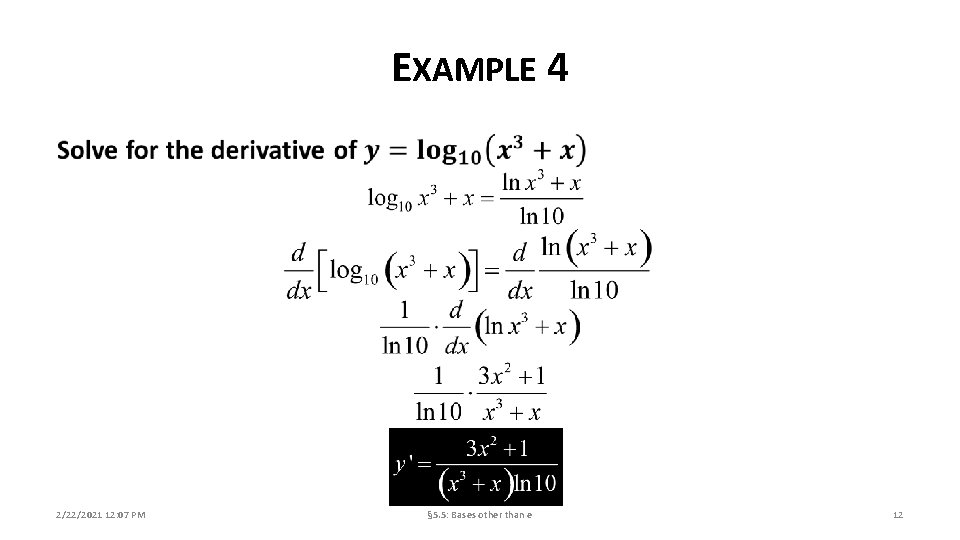 Bases Other Than Natural Base Section 5 5