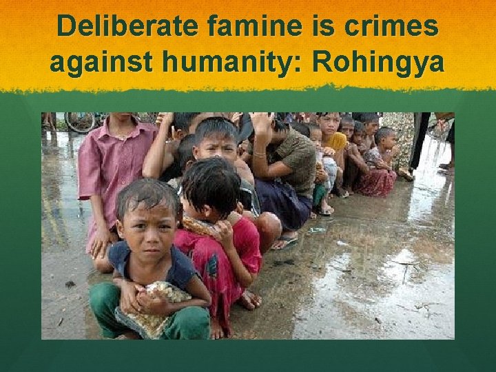 Deliberate famine is crimes against humanity: Rohingya 