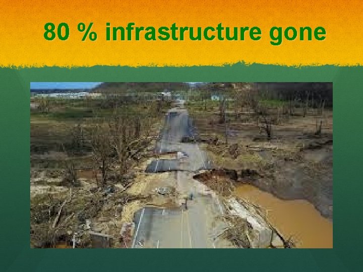 80 % infrastructure gone 