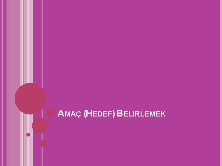 AMAÇ (HEDEF) BELIRLEMEK 