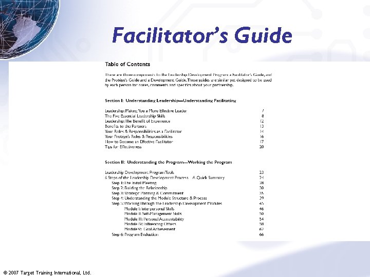 Facilitator’s Guide © 2007 Target Training International, Ltd. 