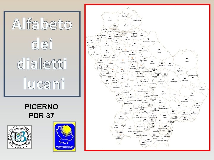 Alfabeto dei dialetti lucani PICERNO PDR 37 