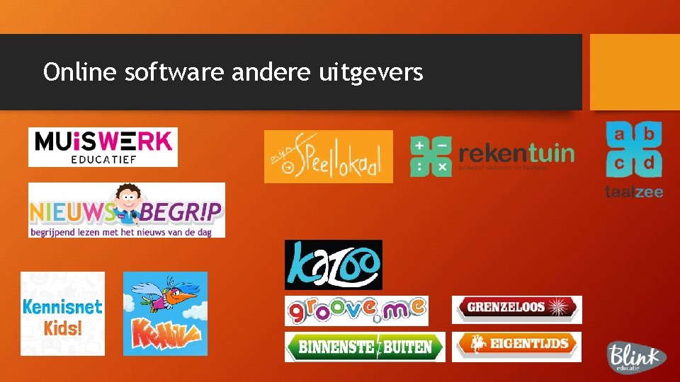 Online software andere uitgevers 