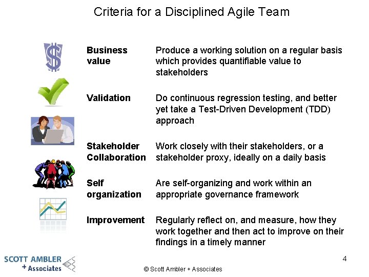 Criteria for a Disciplined Agile Team Business value Produce a working solution on a Criteria for a Disciplined Agile Team Business value Produce a working solution on a