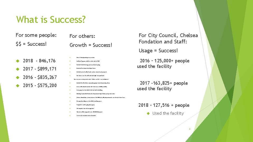 What is Success? For some people: For others: $$ = Success! Growth = Success! What is Success? For some people: For others: $$ = Success! Growth = Success!
