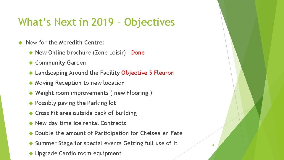 What’s Next in 2019 – Objectives New for the Meredith Centre: New Online brochure What’s Next in 2019 – Objectives New for the Meredith Centre: New Online brochure