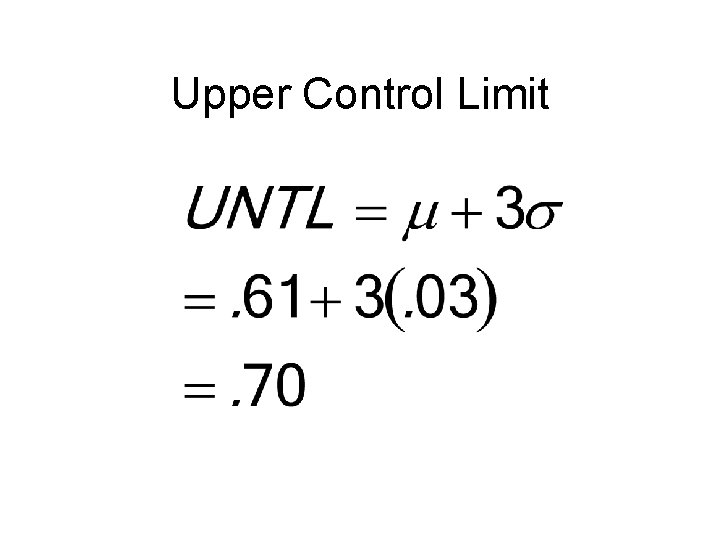 Upper Control Limit 