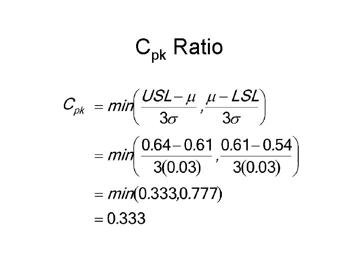 Cpk Ratio 