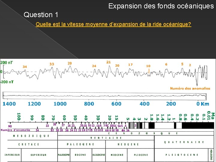 Expansion des fonds océaniques Question 1 Quelle est la vitesse moyenne d’expansion de la