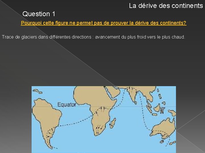 La dérive des continents Question 1 Pourquoi cette figure ne permet pas de prouver