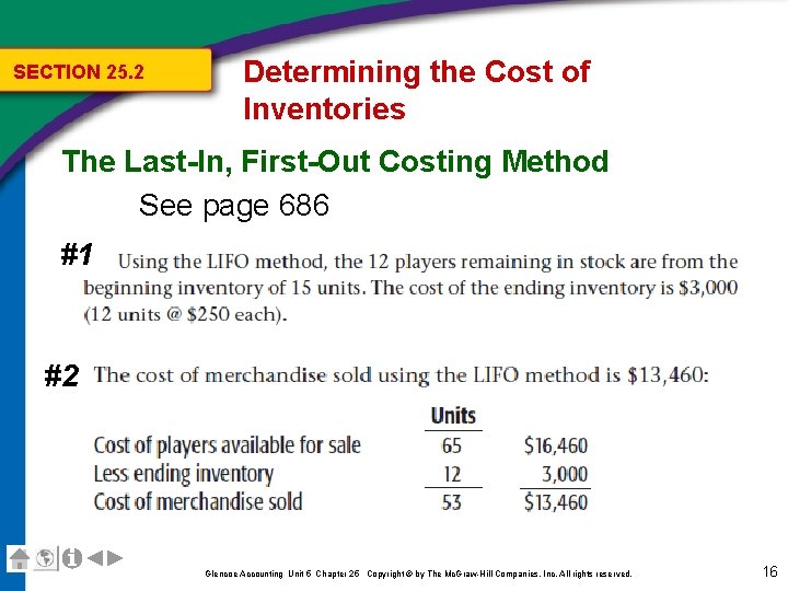 SECTION 25. 2 Determining the Cost of Inventories The Last-In, First-Out Costing Method See