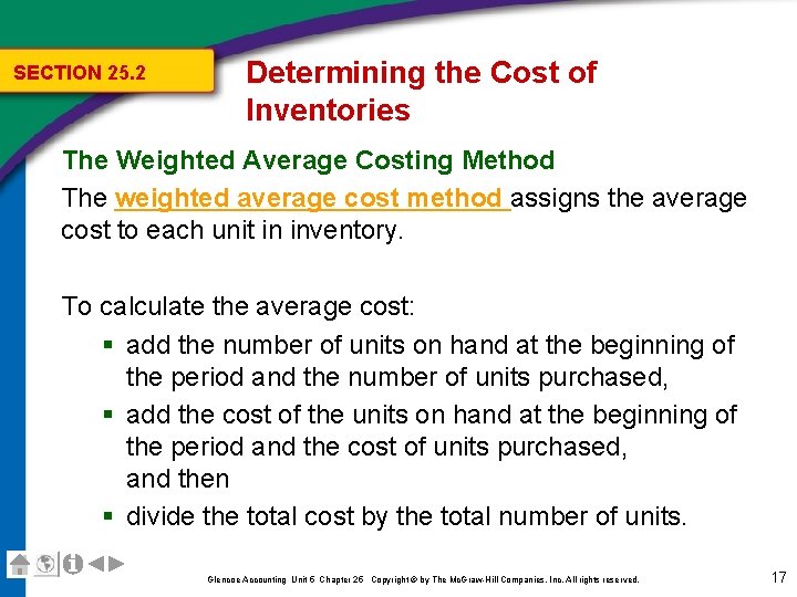 SECTION 25. 2 Determining the Cost of Inventories The Weighted Average Costing Method The