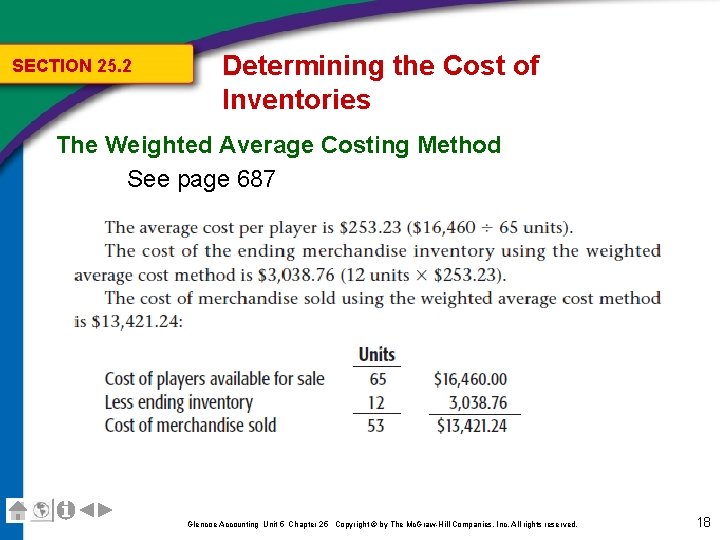 SECTION 25. 2 Determining the Cost of Inventories The Weighted Average Costing Method See